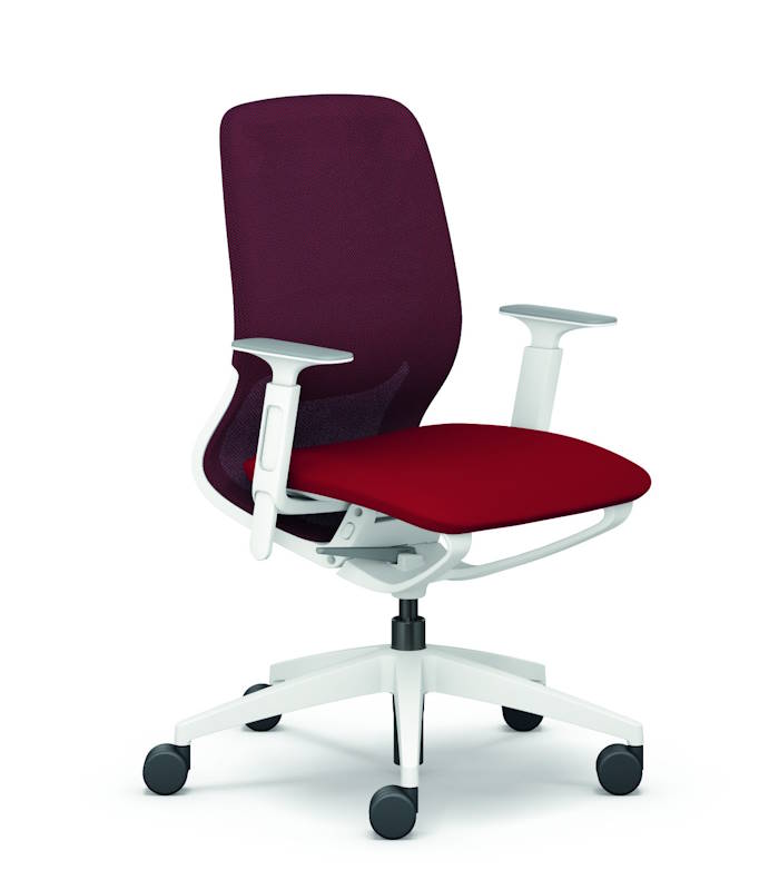 crvena uredska stolice se:motion net s bijelom konstrukcijom