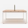 profil radnog stola OGI Q BENCH s drvenom plohom i akustičnom pregradom
