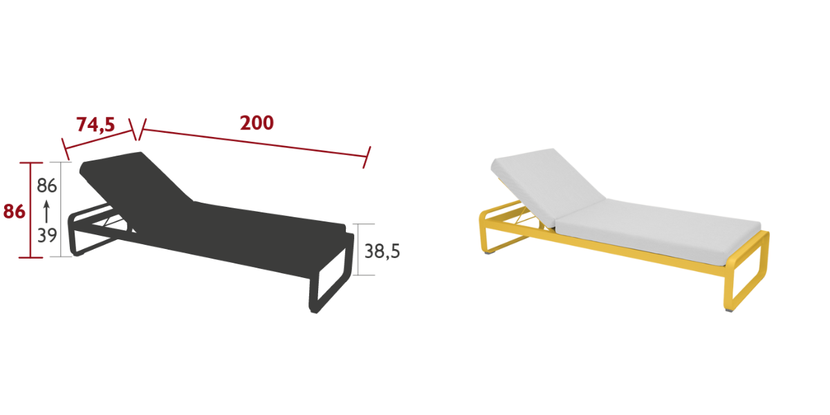 dimenzije lezaljke za suncanje bellevie