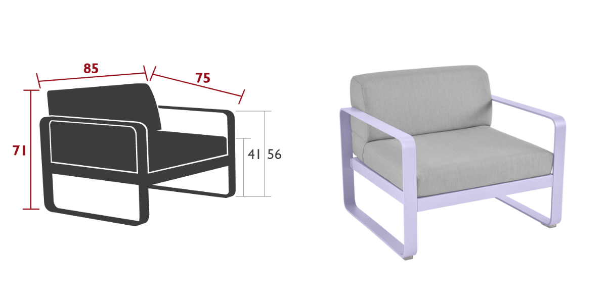 fotelja za terasu bellevie dimenzije